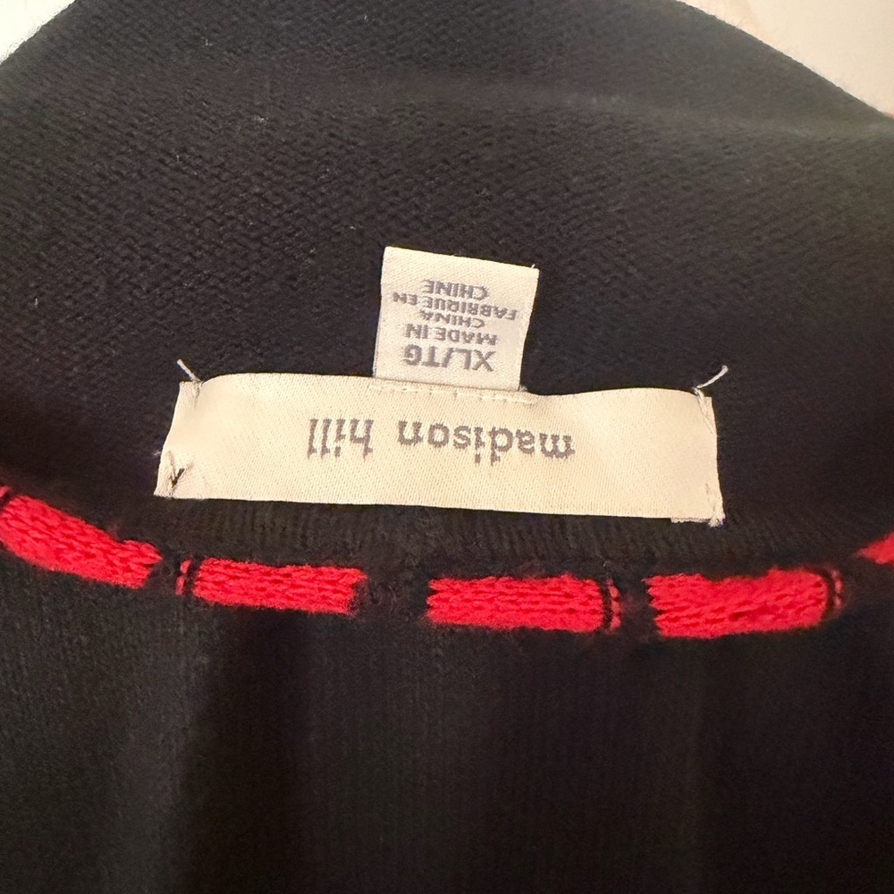 Chic Black and Red Striped Women's Cardigan - Picture 8 of 8